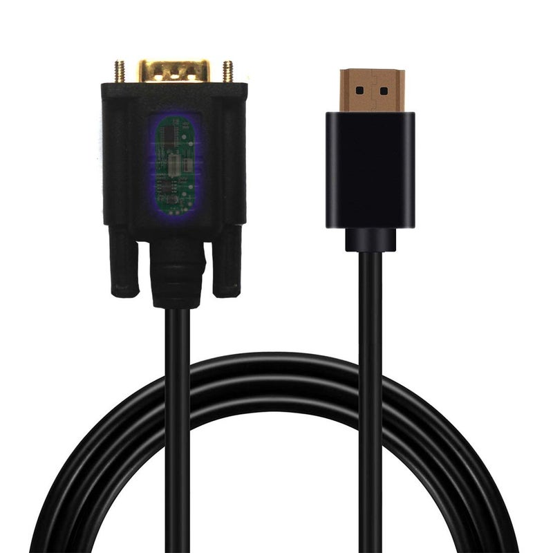LOKEKE كابل LOKEKE HDMI إلى VGA مع IC، موصل HDMI ذكر مطلي بالذهب 1080P إلى موصل VGA ذكر مدعوم بدقة 4K، بدون نقل صوت (9.84 قدم، 3 متر) - Image 1